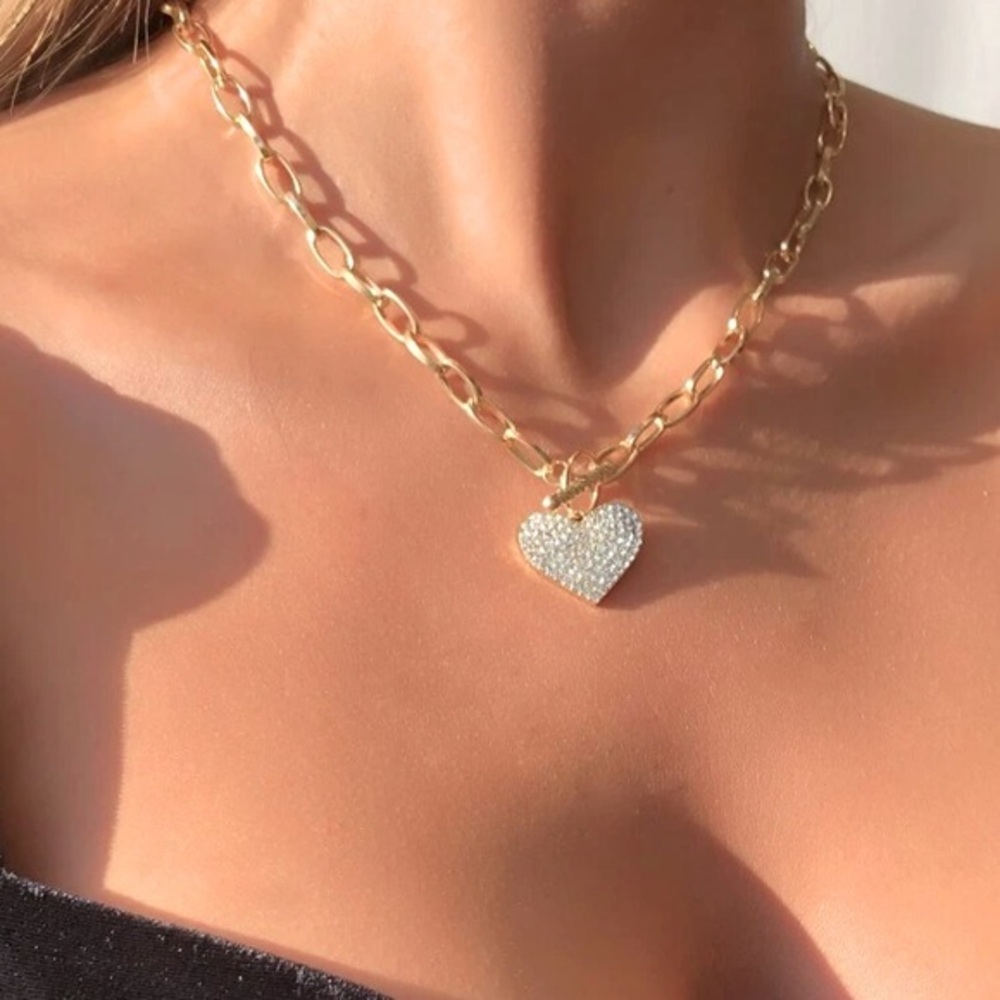 Gold Heart Toggle Necklace